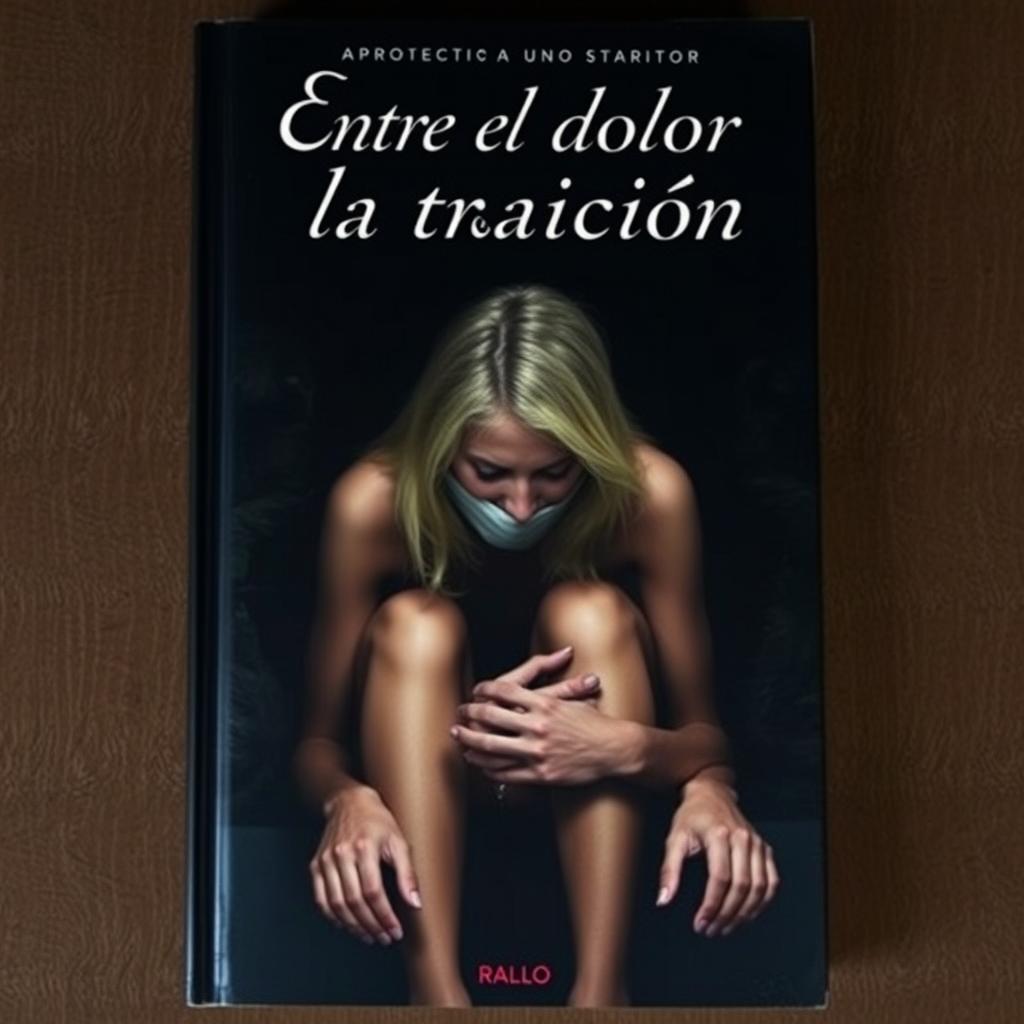 A dramatic book cover for a story titled "Entre el dolor y la traición"