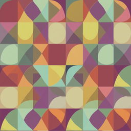 A dynamic and abstract geometric pattern featuring at least three geometric shapes, such as circles, squares, and triangles