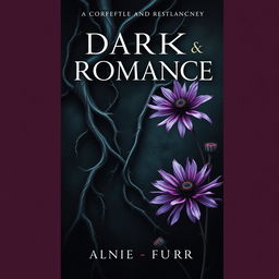 A dark romance book cover featuring twisted veins and aster flowers with thorns