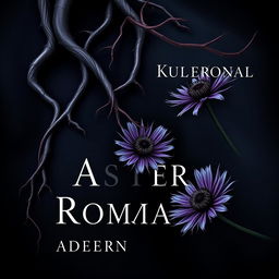 A dark romance book cover featuring twisted veins and aster flowers with thorns