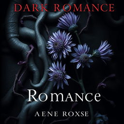 A dark romance book cover featuring twisted veins and aster flowers with thorns