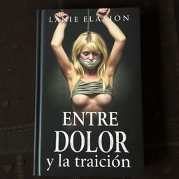 A gripping book cover for a story titled "Entre el dolor y la traición"