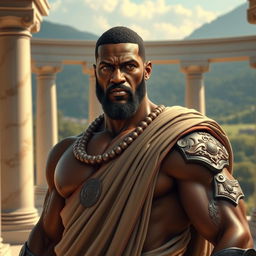 A character inspired by Idris Elba, depicted as an ancient Greek mythology figure