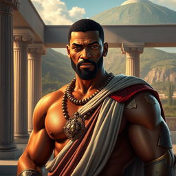 A character inspired by Idris Elba, depicted as an ancient Greek mythology figure