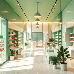 A vibrant and modern cosmetic store project showcasing a sleek layout based on the provided architectural floor plan