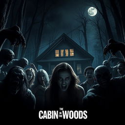 A chilling scene inspired by The Cabin in the Woods, set in the dead of night