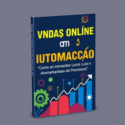 Create an eye-catching eBook cover for 'Vendas Online com Automação: Como Aumentar Lucros Automatizando Processos'