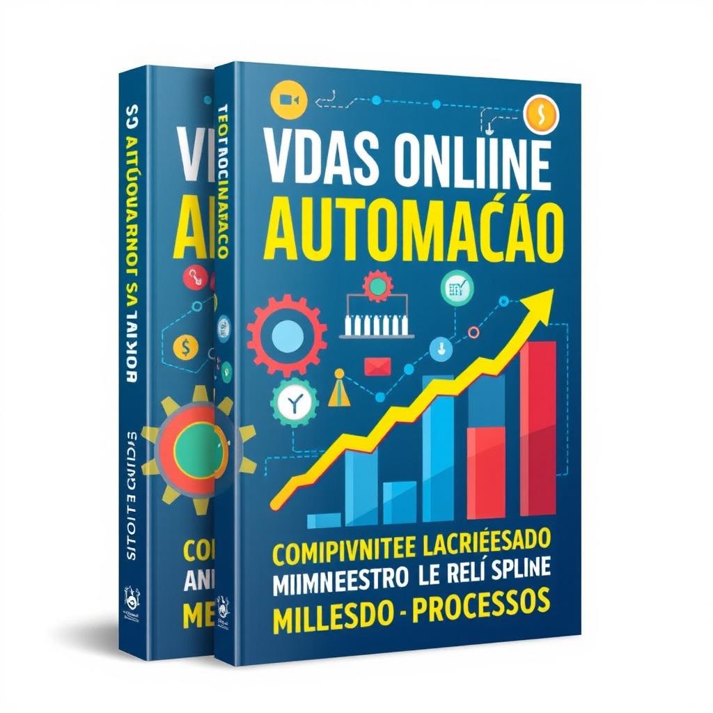 A captivating eBook cover design titled "Vendas Online com Automação: Como Aumentar Lucros Automatizando Processos"