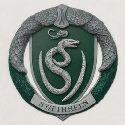 Slytherin House crest from Harry Potter, embellished by the phrase 'Centro Andino de Formación'. Design includes the emerald green and silver colors along with the snake, Slytherin's House symbol.