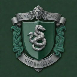 Slytherin House crest from Harry Potter, embellished by the phrase 'Centro Andino de Formación'. Design includes the emerald green and silver colors along with the snake, Slytherin's House symbol.