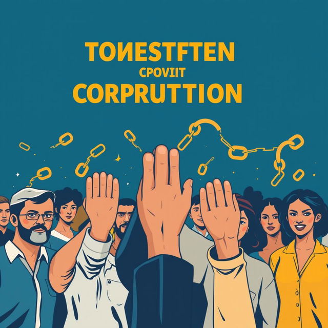 A powerful social anti-corruption advertisement with the theme "Together Against Corruption"