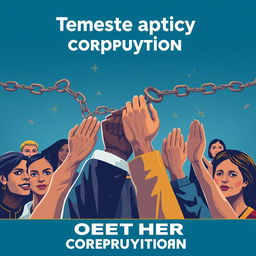 A powerful social anti-corruption advertisement with the theme "Together Against Corruption"