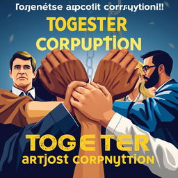 A powerful social anti-corruption advertisement with the theme "Together Against Corruption"