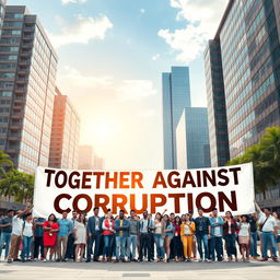 A powerful and inspiring social anti-corruption advertisement titled 'Together Against Corruption'