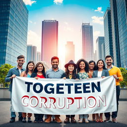 A powerful and inspiring social anti-corruption advertisement titled 'Together Against Corruption'