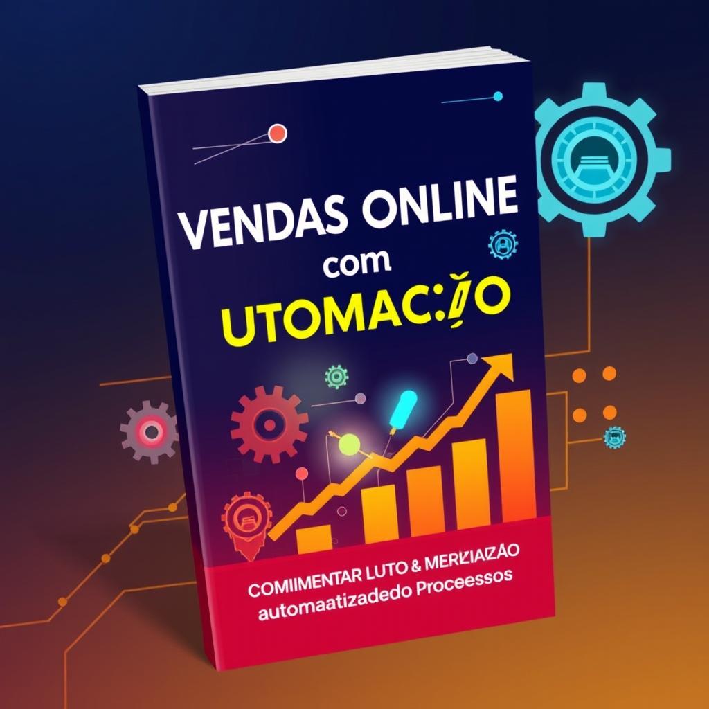 Create an attractive eBook cover for "Vendas Online com Automação: Como Aumentar Lucros Automatizando Processos"