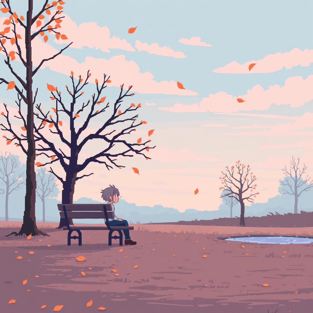 A pastel-colored pixel art album cover that evokes a sense of sadness