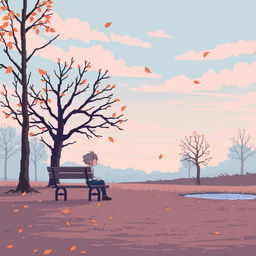 A pastel-colored pixel art album cover that evokes a sense of sadness