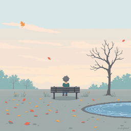 A pastel-colored pixel art album cover that evokes a sense of sadness