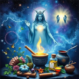 A detailed book cover art with a cosmic background representing metamedicine and alternative medicine