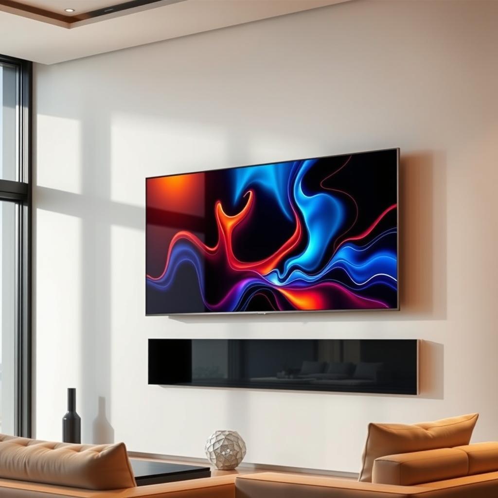 A sleek and elegant portrait of the Hisense 75U9G television, showcased in a modern living room setting