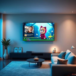 A stylish and modern living room featuring the Hisense 75U9G television prominently on the wall