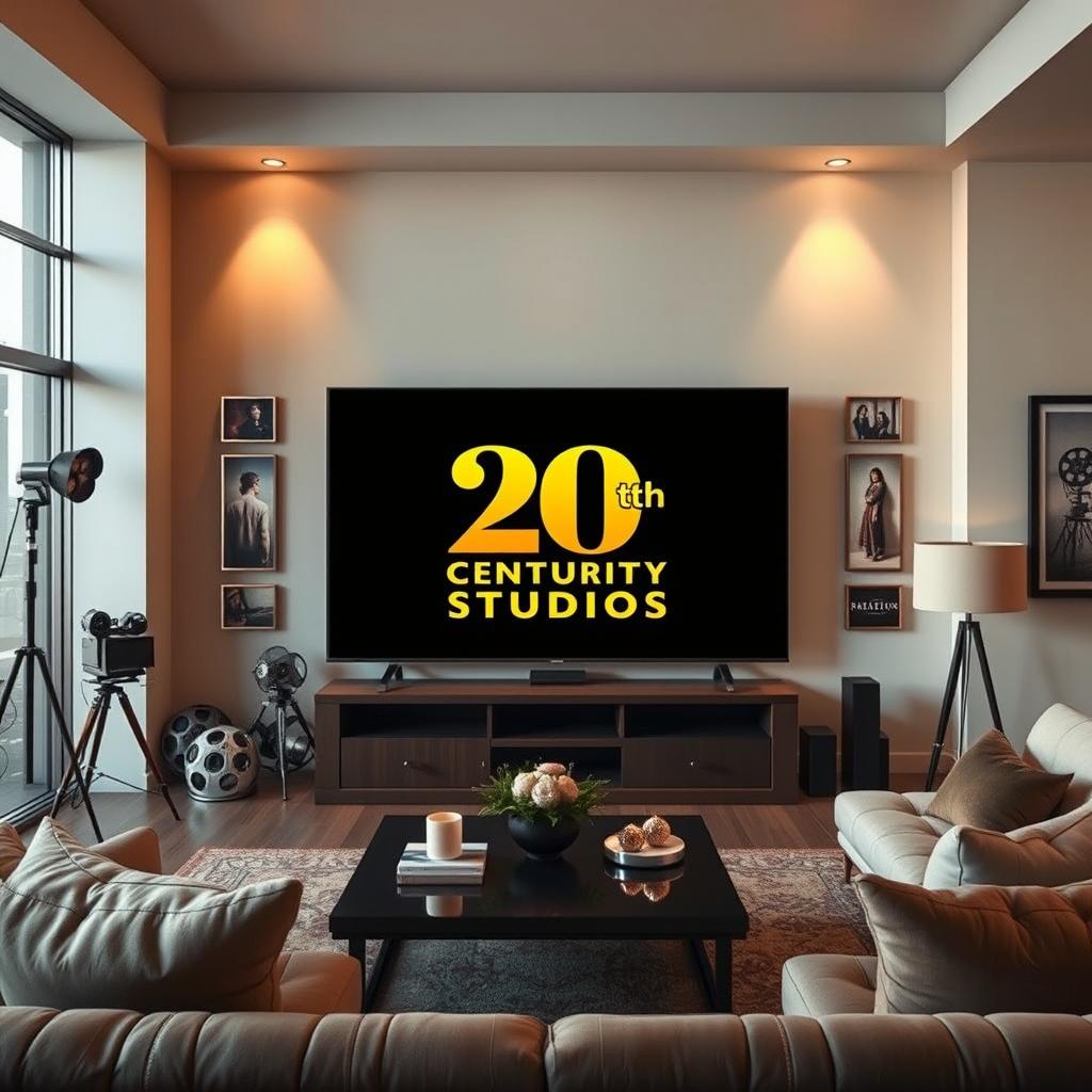 A cinematic montage celebrating the evolution of 20th Century Studios as seen on a high-definition television in 2022