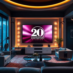 A cinematic montage celebrating the evolution of 20th Century Studios as seen on a high-definition television in 2022