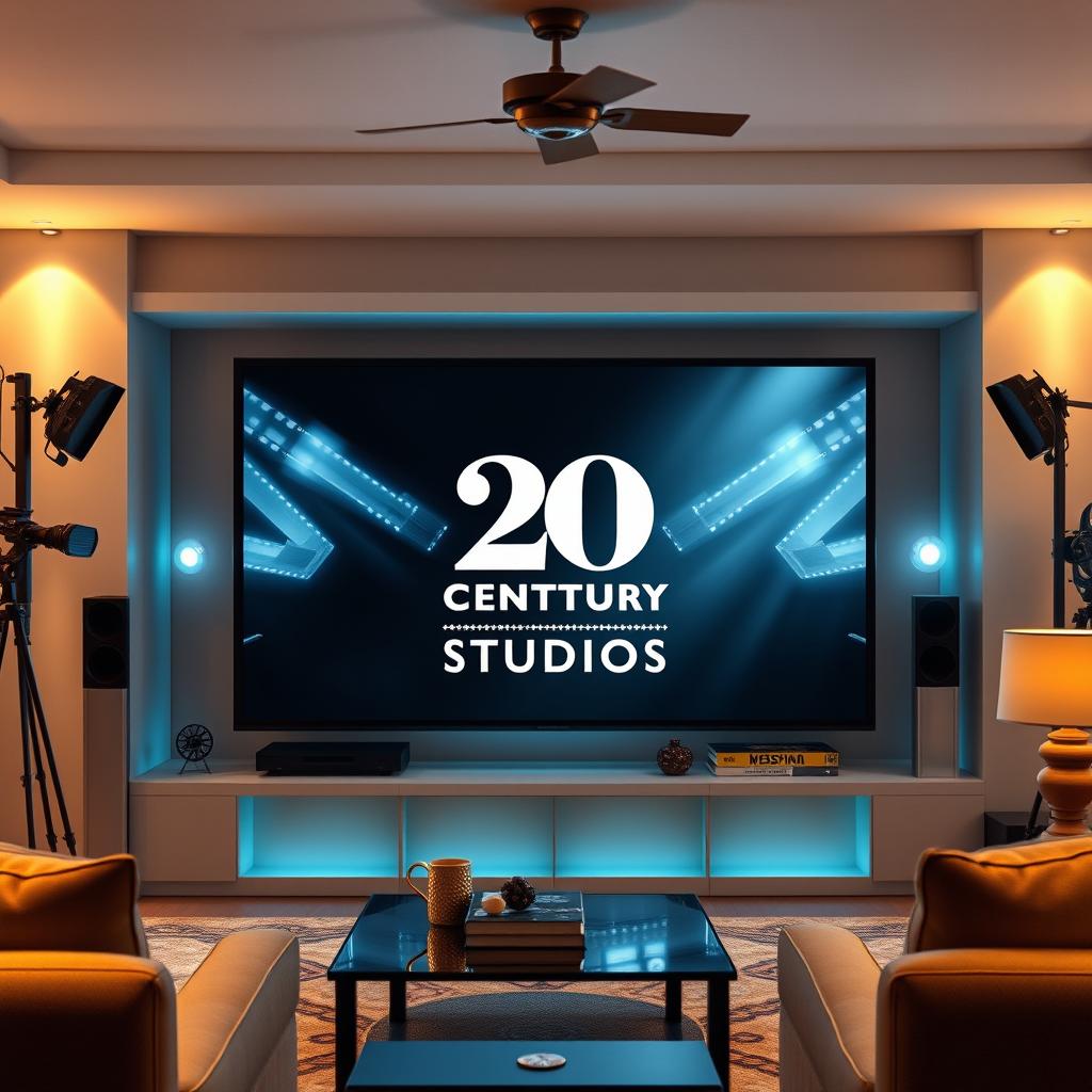 A cinematic montage celebrating the evolution of 20th Century Studios as seen on a high-definition television in 2022