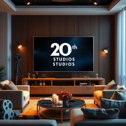 A cinematic montage celebrating the evolution of 20th Century Studios as seen on a high-definition television in 2022