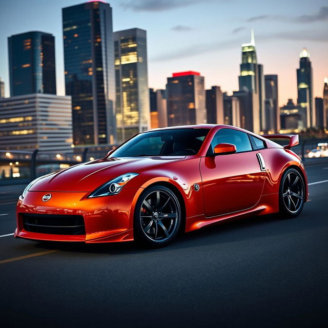 A stunning, sleek Nissan 350z car parked in an urban setting