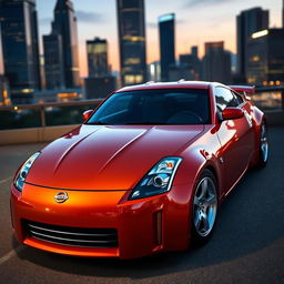 A stunning, sleek Nissan 350z car parked in an urban setting