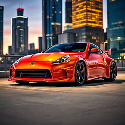 A stunning, sleek Nissan 350z car parked in an urban setting