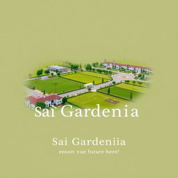 A simple and elegant portrayal of Sai Gardenia, highlighting lush green residential plots and modern amenities in a serene landscape