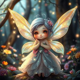 A whimsical short, plump fairy with an enchanting expression