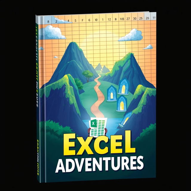 A captivating cover design for a book titled 'Excel Adventures'