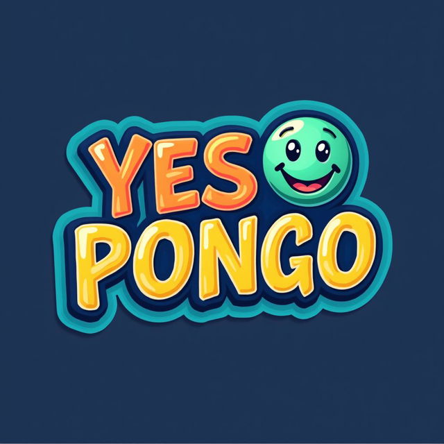 Design a logo featuring the words "YES PONGO" with vibrant colors and an incorporated line drawing of a smile