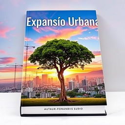 A captivating book cover depicting urban expansion