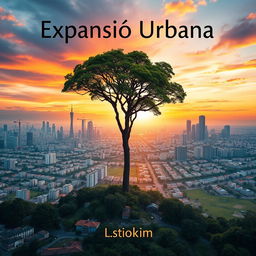 A captivating book cover depicting urban expansion