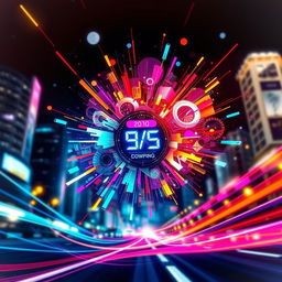 A dynamic and eye-catching motion poster, featuring a vibrant explosion of colors and abstract patterns that convey energy and excitement