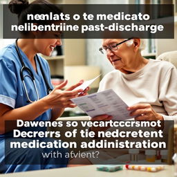 An informative and impactful image illustrating the dangers of incorrect medication administration post-discharge