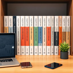 An inspiring image of a bookshelf containing books on organizational culture in the digital era