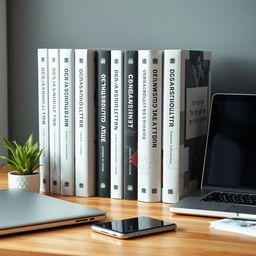 An inspiring image of a bookshelf containing books on organizational culture in the digital era