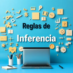 Una demostración académica de las reglas de inferencia con un fondo azul vibrante