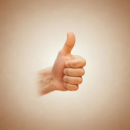 An image of a thumbs up gesture with a radiant, warm glow, implying a positive review or satisfaction. Set against a soft, pleasant background.