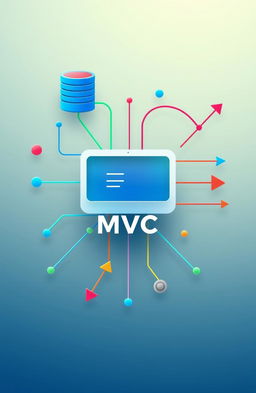 An abstract, eye-catching visual representation of the MVC (Model-View-Controller) design framework