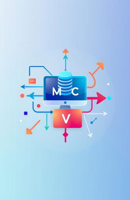 An abstract, eye-catching visual representation of the MVC (Model-View-Controller) design framework