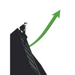 A book cover illustrated in modern, vector, and minimalist art style, featuring a businessman climbing a building facade as though ascending a ladder