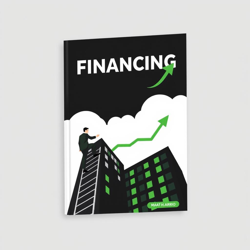 A book cover illustrated in modern, vector, and minimalist art style, featuring a businessman climbing a building facade as though ascending a ladder