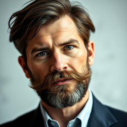 Portrait of a man with distinctive mutton chop beard